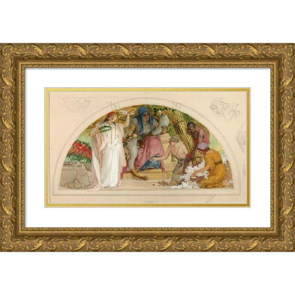 Louis Schaettle 18x12 Gold Ornate Wood Frame and Double Matted Museum Art Print Titled - Wealth of the Soil (ca. 1916)