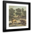 thumbnail image 1 of Louis-Simon Lempereur 20x24 Black Modern Framed Museum Art Print Titled - The Lioness and the Bear (The Lion and the Bear) (1759), 1 of 5