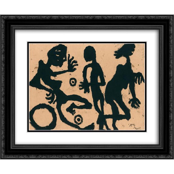 Louis Soutter 2x Matted 24x20 Black Ornate Framed Art Print 'Autostyle, autostyle'