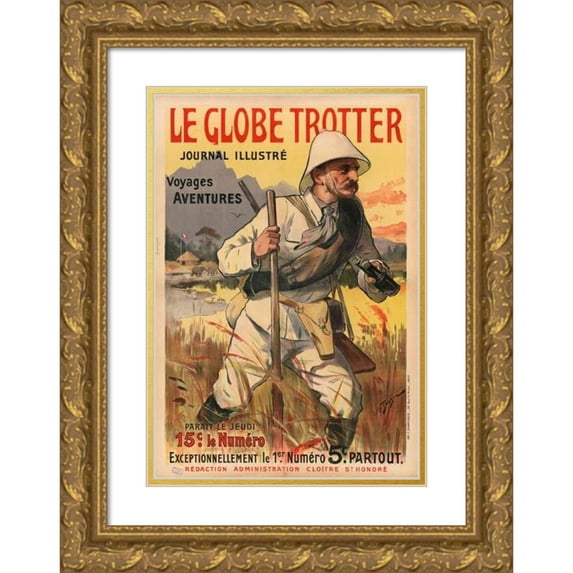 Louis Tauzin 11x14 Gold Ornate Wood Frame and Double Matted Museum Art Print Titled - The Globe Trotter (1902)