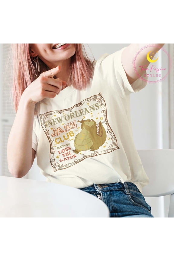 Louis The Gator Shirt, New Orleans Jazz Club The Princess and The Frog T-shirt, Long Sleeve Tee Shirt, T-shirt, T-shirt E2831, F2951 All Size S-5Xl