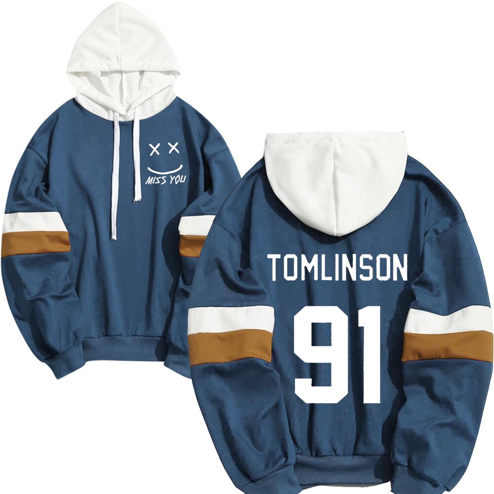 Louis Tomlinson Merch Hoodies Smiley Face Print Streetwear Casual