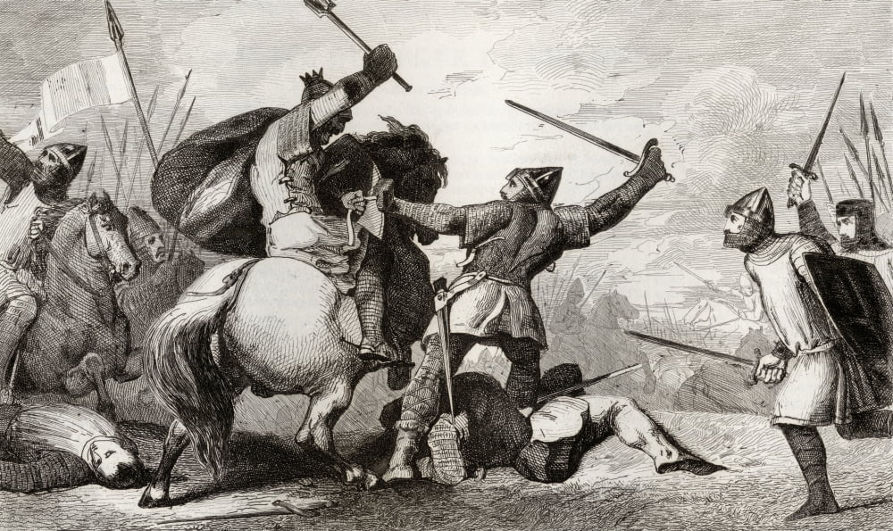 Louis Vi The Fat 1081 To 1137 Fights The English In The Battle Of Brenneville 1119 From Histoire De France By Colart Published Circa 1840 Canvas Art - Ken Welsh Design Pics (19 x 11)