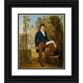thumbnail image 1 of Louis-Vincent-Léon Pallière 12x14 Black Ornate Wood Framed Double Matted Museum Art Print Titled: Portrait of Nicolas-Pierre Tiolier (1784-1843), Standing in the Gardens at Villa Medici (181, 1 of 5