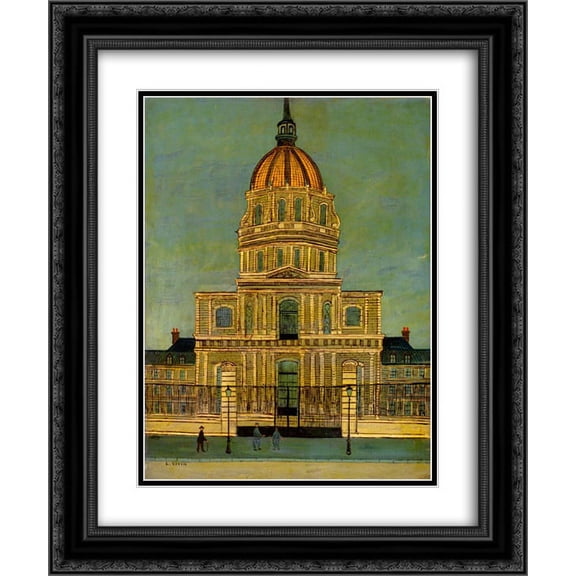 Louis Vivin 2x Matted 20x24 Black Ornate Framed Art Print 'Les Invalides'
