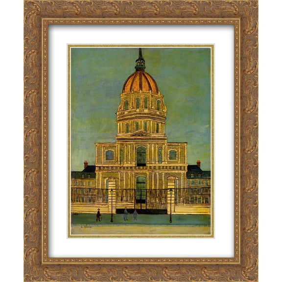 Louis Vivin 2x Matted 20x24 Gold Ornate Framed Art Print 'Les Invalides'