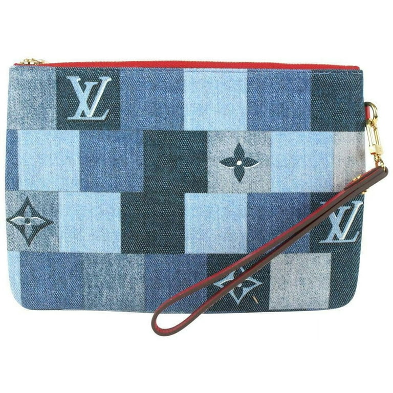 Louis Vuitton Blue Denim City Pouch Wristlet Bag 1012lv46W, Women's, Size: One Size