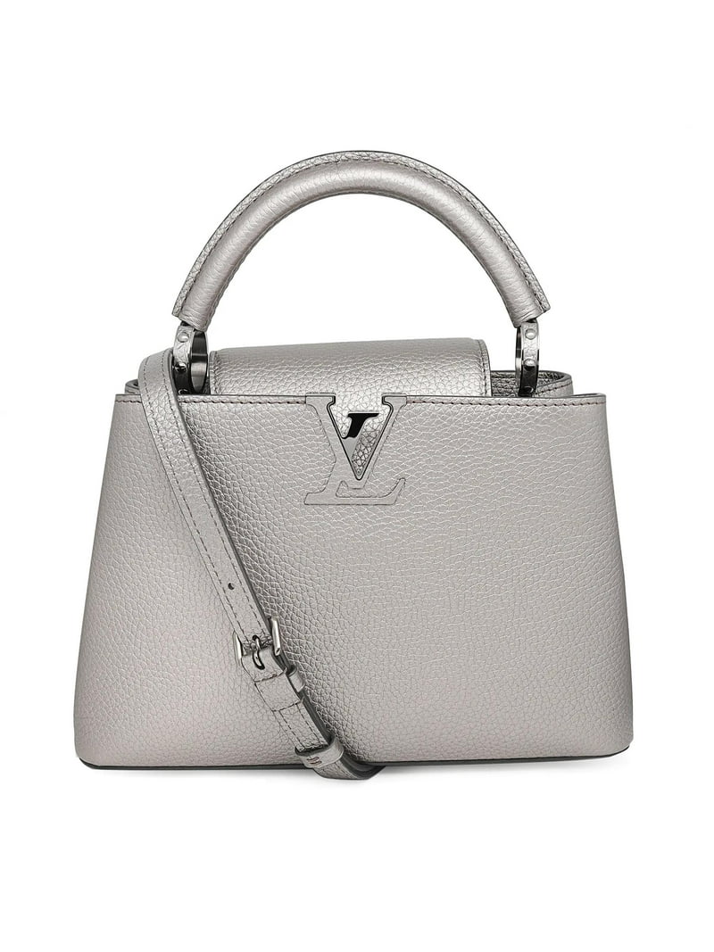 Louis Vuitton Capucines BB Metallic Grey Top Handle Handbag