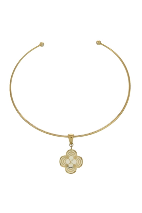 Pre-Owned Louis Vuitton Collier A La Folie Monogram Flower Motif M65829 Metal Gold Choker LV...