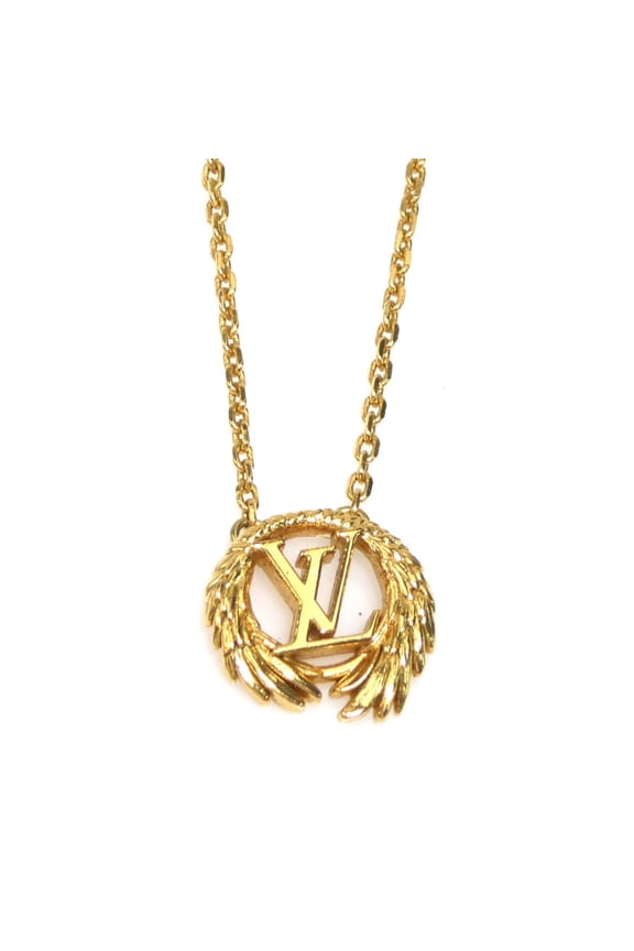 Pre-Owned Louis Vuitton Collier Necklace, LV Angel Metal Gold, Women's, M64291 e61436i