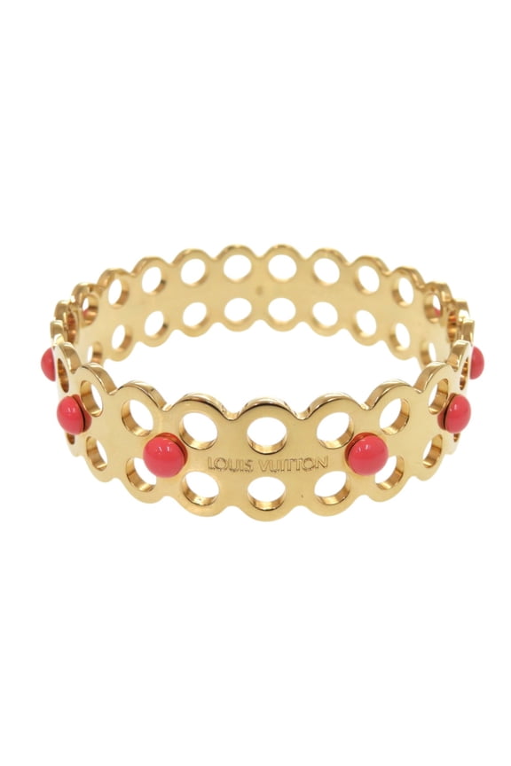 Pre-Owned Louis Vuitton Hide and Seek M66529 Metal Gold Bangle Bracelet LV 0487 LOUIS VUITTON