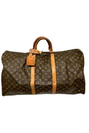 Pre-Owned Louis Vuitton Keepall 60 Boston Bag, Monogram Leather, Toile Fabric, M41422