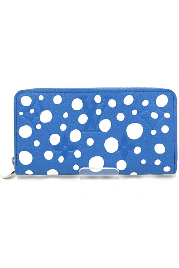 Pre-Owned Louis Vuitton LVYK Zippy Wallet Infinity Dot Blue Blanc M81954 Yayoi...