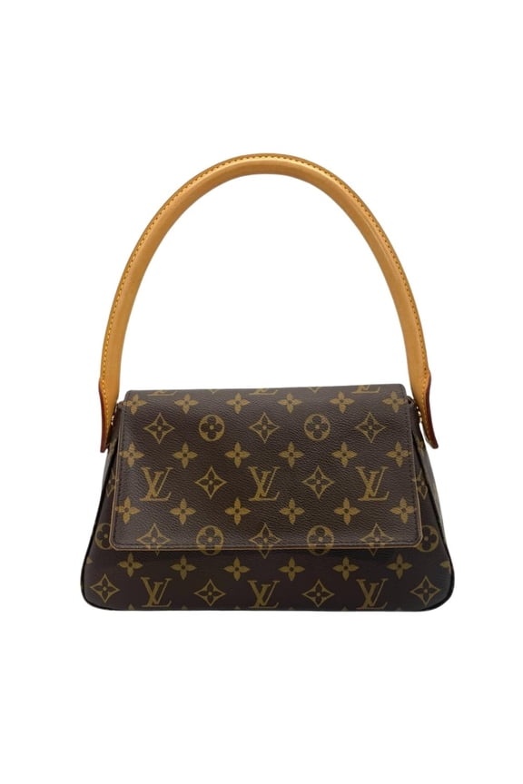 Pre-Owned Louis Vuitton Mini Looping Shoulder Bag, Monogram Canvas, M51147, Brown, Gold...