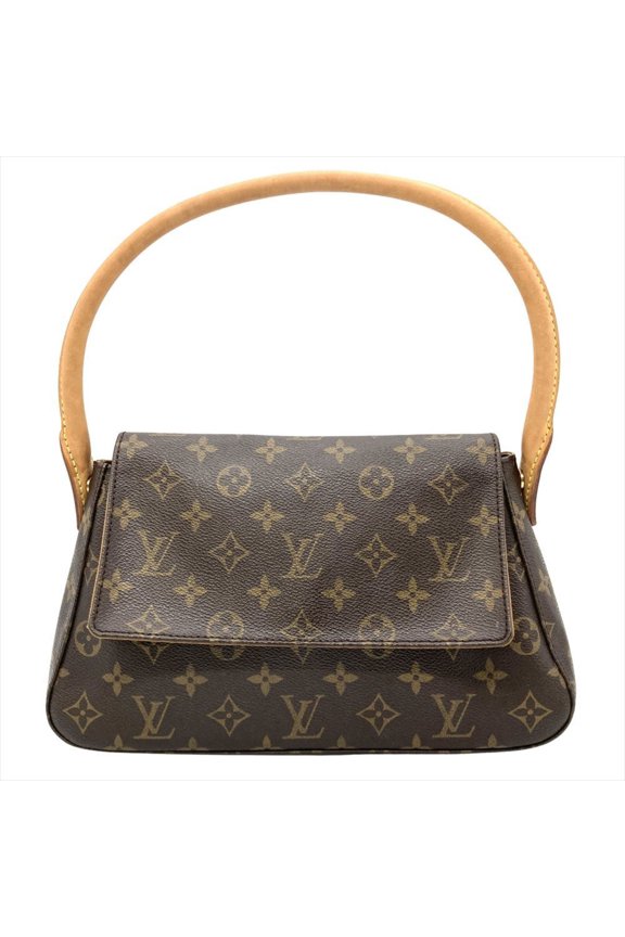 Pre-Owned Louis Vuitton Mini Looping Shoulder Bag in Monogram Canvas, M51147, Brown, MI0072,...