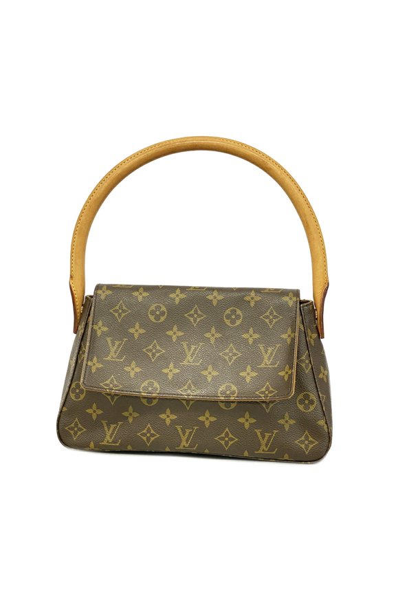 Pre-Owned Louis Vuitton Monogram Mini Looping Shoulder Bag M51147 Brown Women's