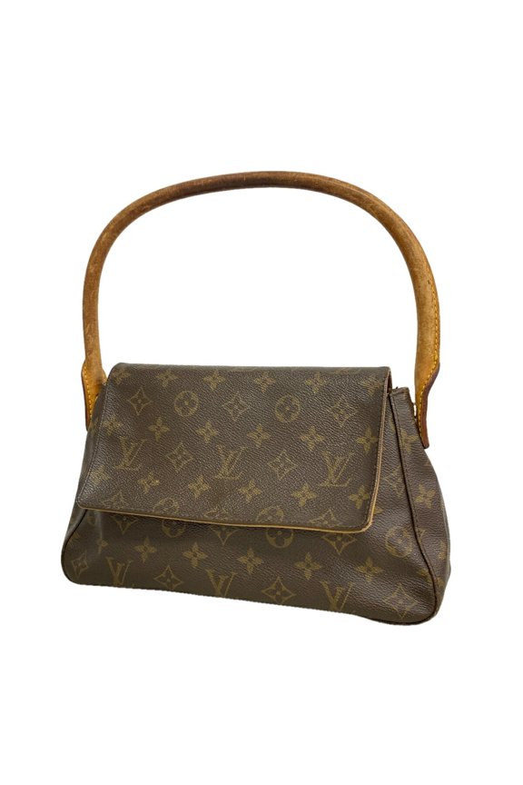 Pre-Owned Louis Vuitton Monogram Mini Looping Shoulder Bag M51147 Brown Women's