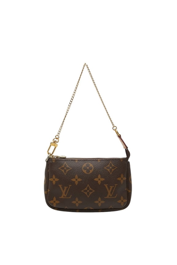 Pre-Owned Louis Vuitton Monogram Mini Pochette Accessoires Accessory Pouch Handbag M58009 Brown...