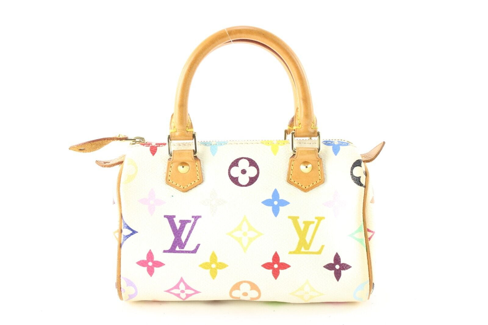 Louis Vuitton Murakami White Multicolor Monogram Mini Speedy HL Nano  1LV73KW 