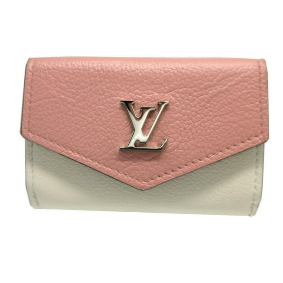 Pre-Owned Louis Vuitton Portefeuille Lock M63978 Taurillon Leather Pink Compact... (Good)