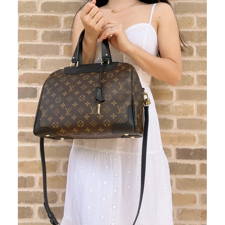 Louis Vuitton Retiro Brown Monogram Nior Black Satchel Duffle Crossbody Canvas