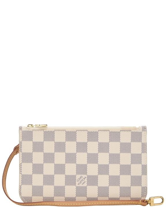 White Damier Azur Coated Canvas Neverfull Pouch NM PM