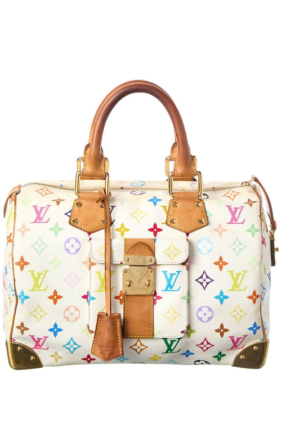 White Monogram Multicolor Coated Canvas Speedy 30