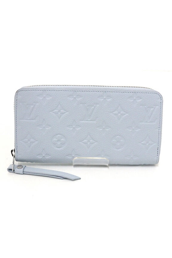 Pre-Owned Louis Vuitton Zippy Wallet Monogram Empreinte Washed Blue M11969 Long