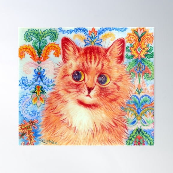 Louis Wain Cat Poster Wall Art, Modern Wall Decor For Living Room Bedroom, 24x36 UNFRAMED