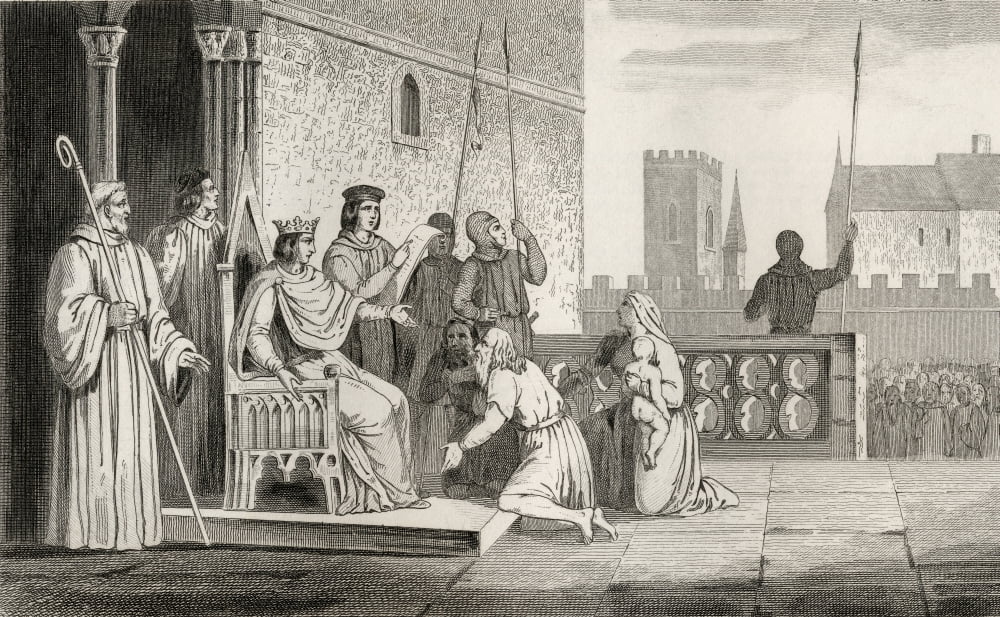 Louis X The Headstrong Or The Stubborn 1289 To 1316 Emancipates The Serfs From Histoire De France By Colart Published Circa 1840 Canvas Art - Ken Welsh Design Pics (18 x 11)