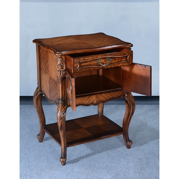 Louis XV Rococo Style Hand-Carved Side Table