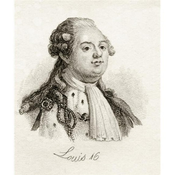Louis XVI 1754-1793 King of France 1774-1792 From The Book Crabbs Historical Dictionary Published 1825 Print, Large - 26 x 30