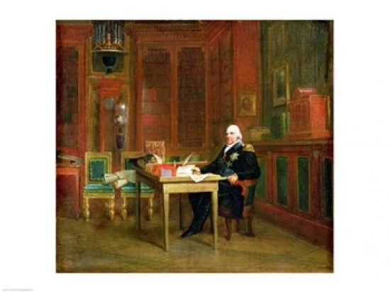 Louis XVIII in his Study at the Tuileries Canvas Art - Francois Gerard (24 x 18)