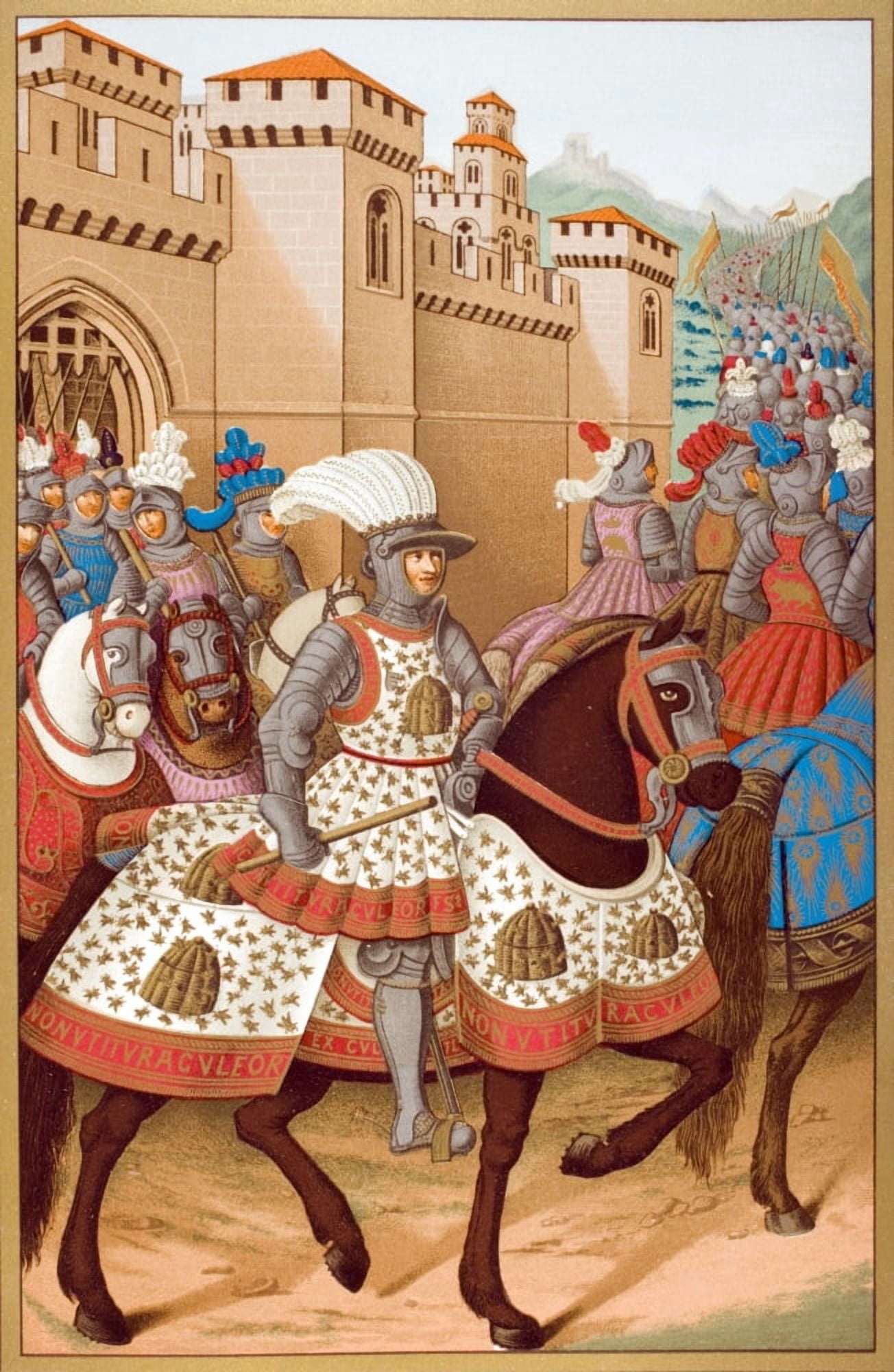 Louis Xii And His Army Leaving Alexandria On April 24 1507 On Way To Invade Genoa From Miniature By Jean Marot Canvas Art - Ken Welsh  Design Pics (11 x 18)