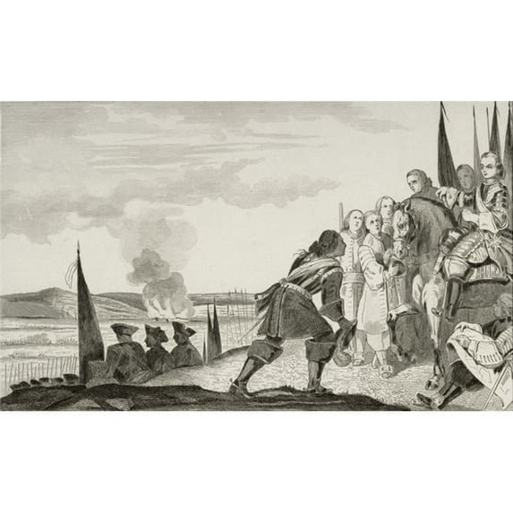 Louis Xv 1710 to 1774 At the Battle of Fontenoi In 1745 From Histoire De France by Colart Published Circa 1840 Poster Print