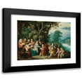 thumbnail image 1 of Louis de Caullery 24x19 Black Modern Framed Museum Art Print Titled - The Holy Family with Music-Making Angels in a Landscape, 1 of 5