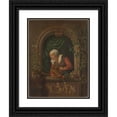 thumbnail image 1 of Louis de Moni 19x24 Black Ornate Framed Double Matted Museum Art Print Titled: Woman Watering a Plant (1720 - 1771), 1 of 5