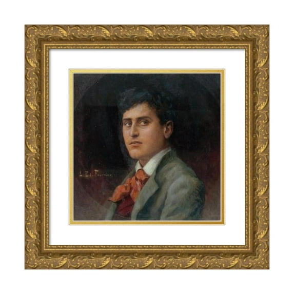 Louis Édouard Fournier 15x15 Gold Ornate Wood Frame and Double Matted Museum Art Print Titled - Portrait of Rene Alexandre (1885-1946), Member of the Comedie-Francaise, in the Role of Tasche