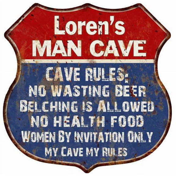 Louis's Man Cave Rules Sign Shield Metal Gift 211110023203