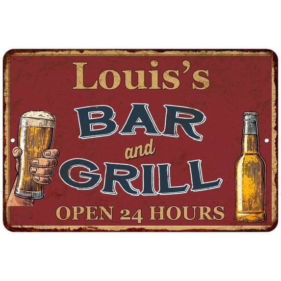 Louis's Red Bar and Grill Rustic Sign Decor 8x12 208120045238