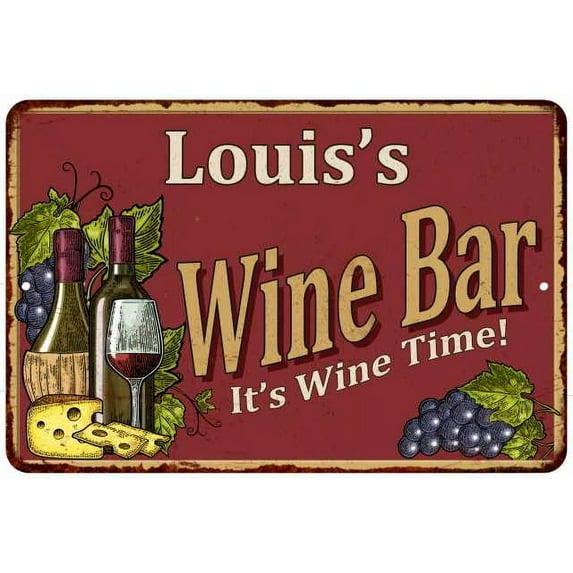 Louis's Red Wine Bar Sign 12 x 18 Matte Finish Metal 112180054280
