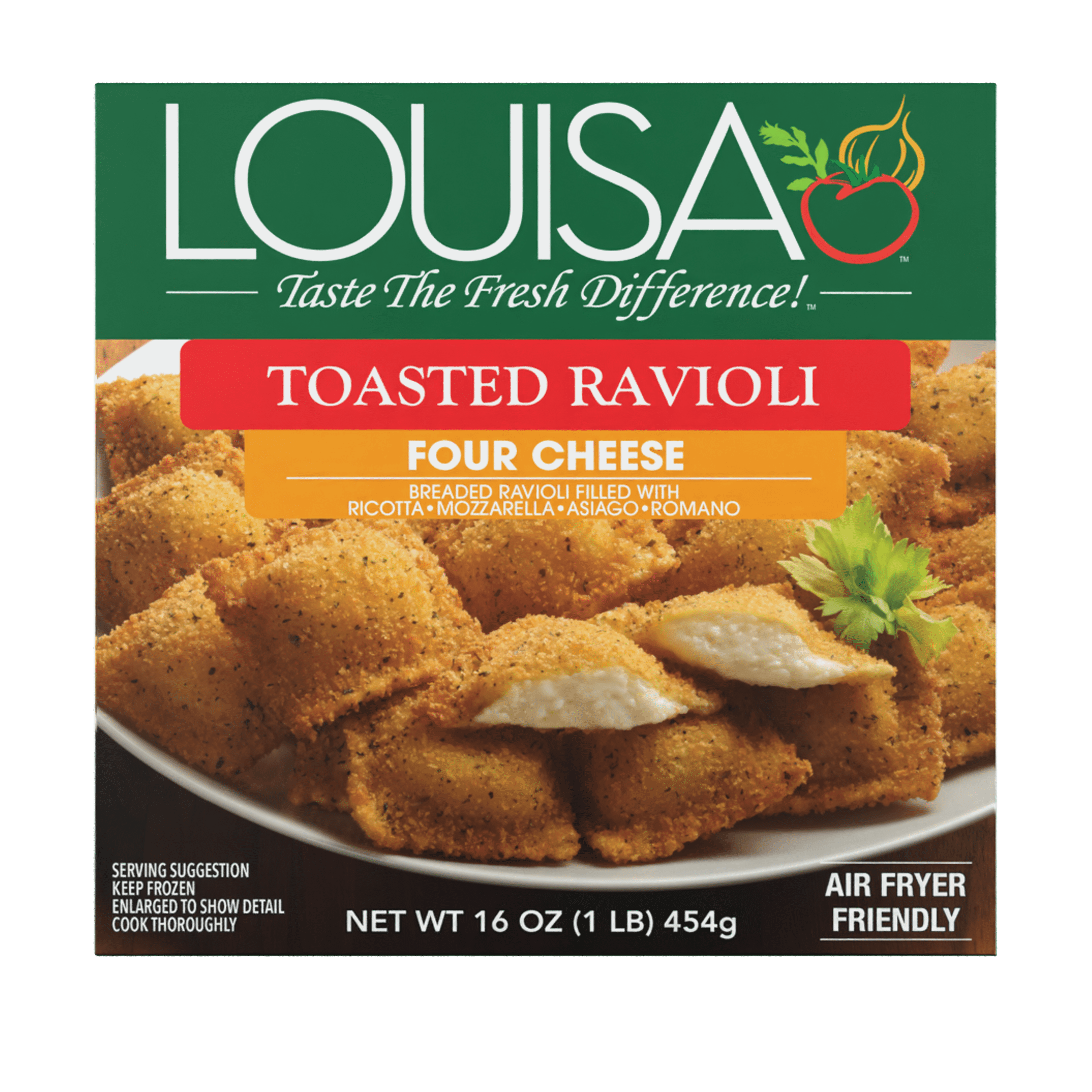 Louisa Four Cheese Toasted Ravioli, 16 oz, Frozen Pasta Snack, Italian ...