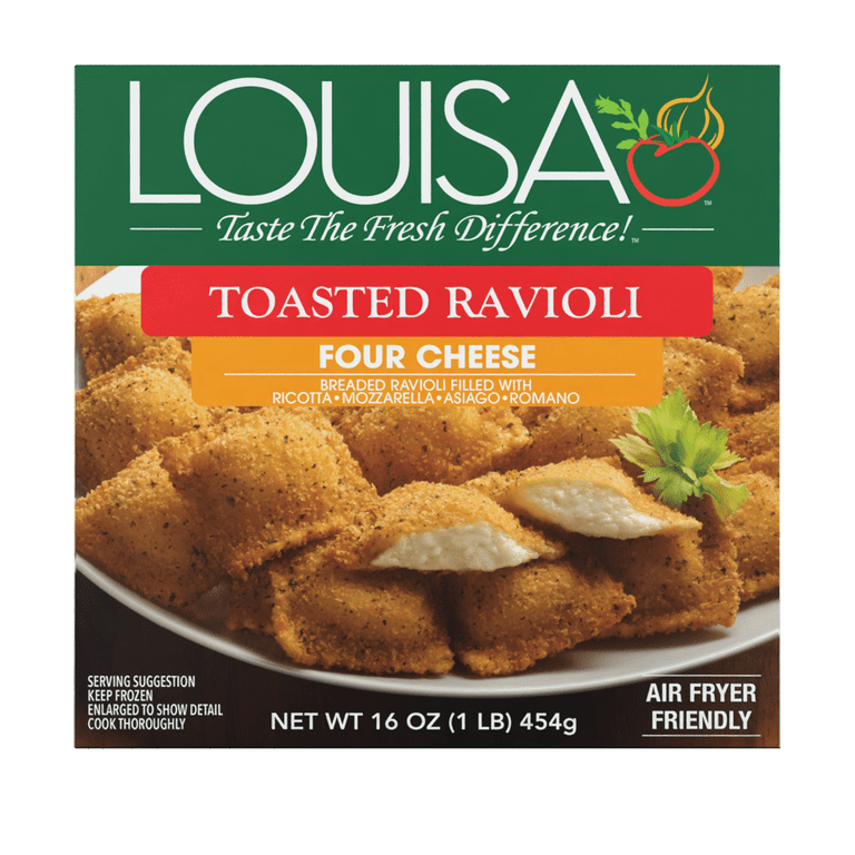 Louisa Four Cheese Toasted Ravioli, 16 oz, Frozen Pasta Snack