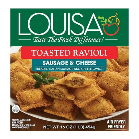 Louisa Toasted Sausage & Cheese Ravioli, 16 oz Box – Frozen Pasta Meal with Italian Breadcrumbs, Quick Family Dinner Appetizer