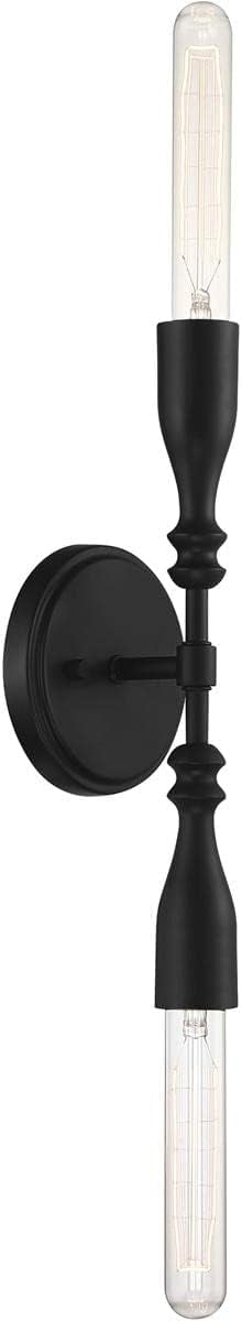 Louise Matte Black 13.5'' Dimmable Wall Sconce with Ornamental Detail
