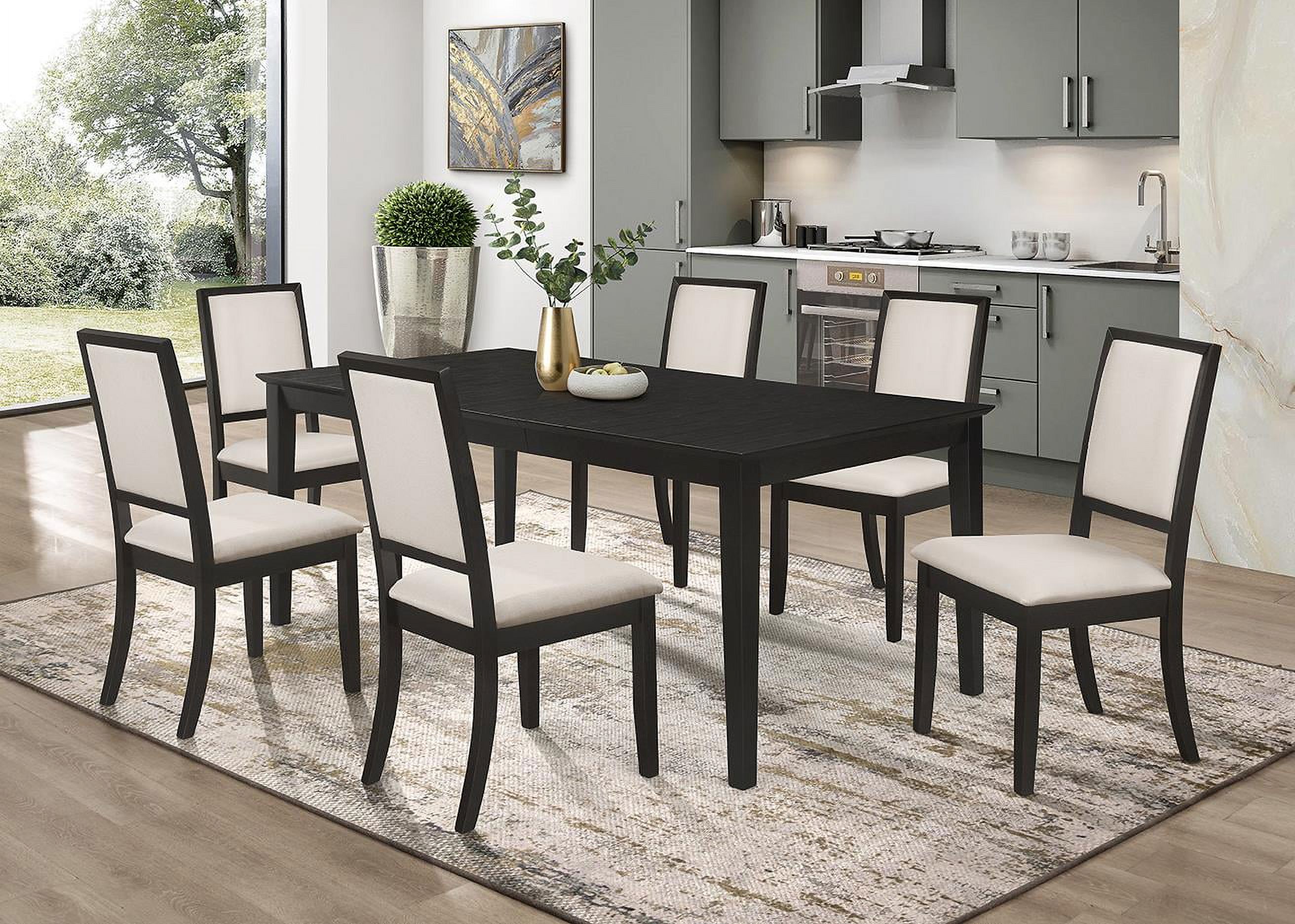 Wes 7-piece Rectangular Dining Set Grey and Dark Walnut - Walmart.com
