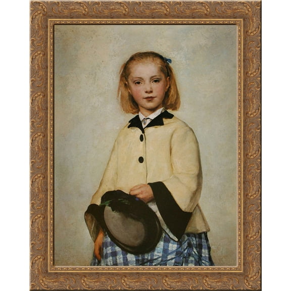 Louise Anker 24x20 Gold Ornate Wood Framed Canvas Art by Albert Anker