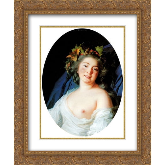 Louise Elisabeth Vigee Le Brun 2x Matted 20x24 Gold Ornate Framed Art Print 'Bacchante'