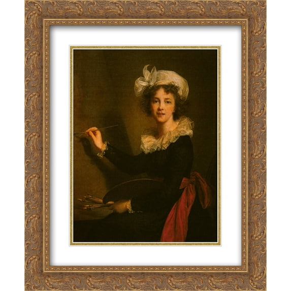 Louise Elisabeth Vigee Le Brun 2x Matted 20x24 Gold Ornate Framed Art Print 'Self-portrait'