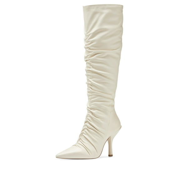 Louise Et Cie Vila Pointed Toe Pull-on Stiletto Winter White Pointed Dress Boots (SAND DOLLAR, 9.5)